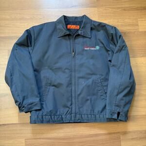 Men's The Bargain Hunter Navy Blue Quilted Zip Up Eisenhower Work Jacket Sz L